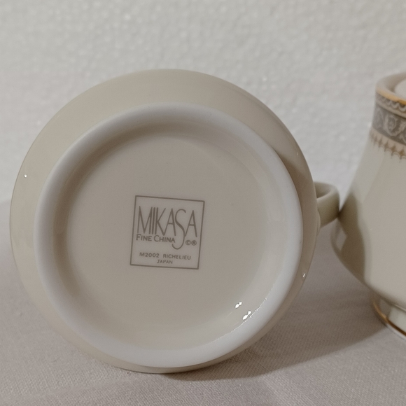 Mikasa Ivory China Richelieu Creamer and Sugar Bowl M2002 Made in Japan - Picture 7 of 12